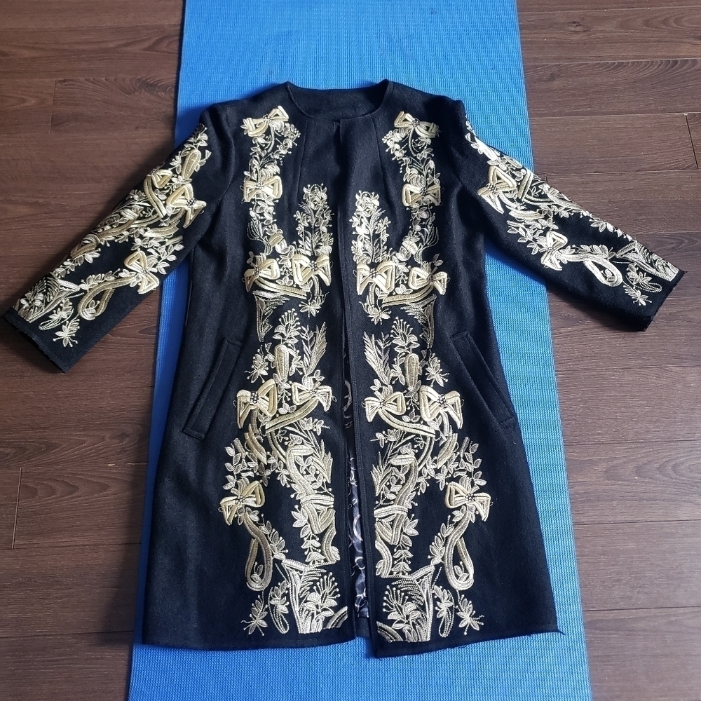 Embroidery Wool Coat - Picture 7 of 16